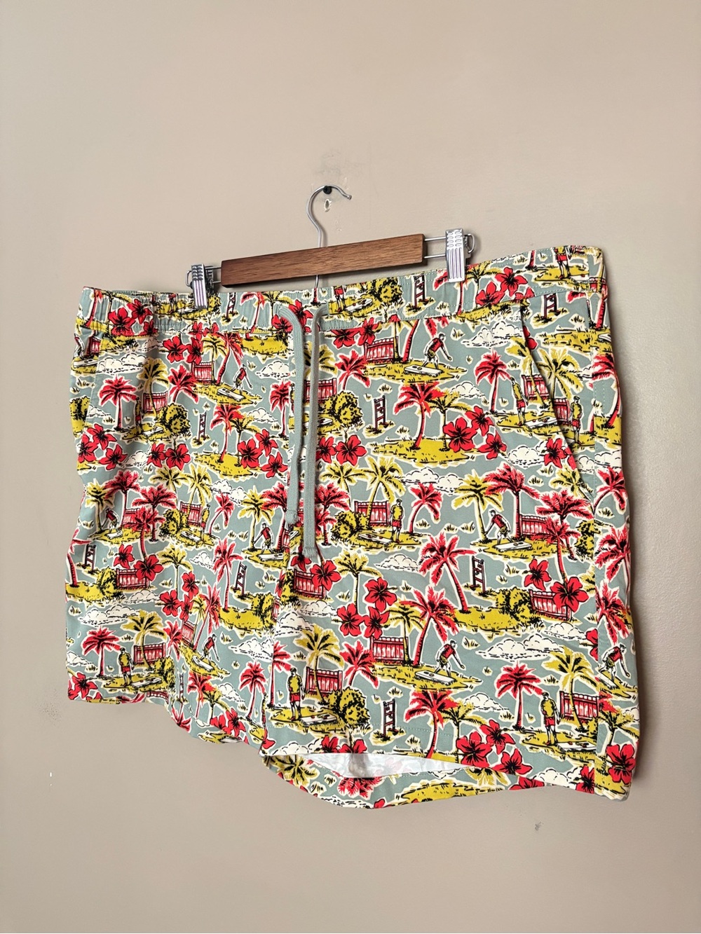 Duluth Trading retro BBQ shorts tropical vacation dad shorts 5 pocket sz 2 XL